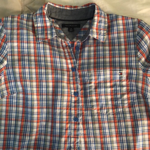 Tommy Hilfiger Quarter Length Button Down Blouse - Picture 3 of 5